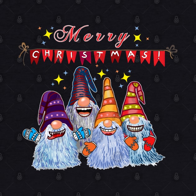 Funny Merry Christmas Gnomes with Icy Beards by ArtedPool